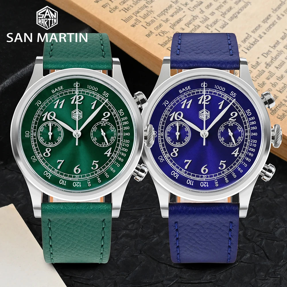 San Martin Men’s Quartz Chronograph Watch – 38mm, Sapphire Crystal