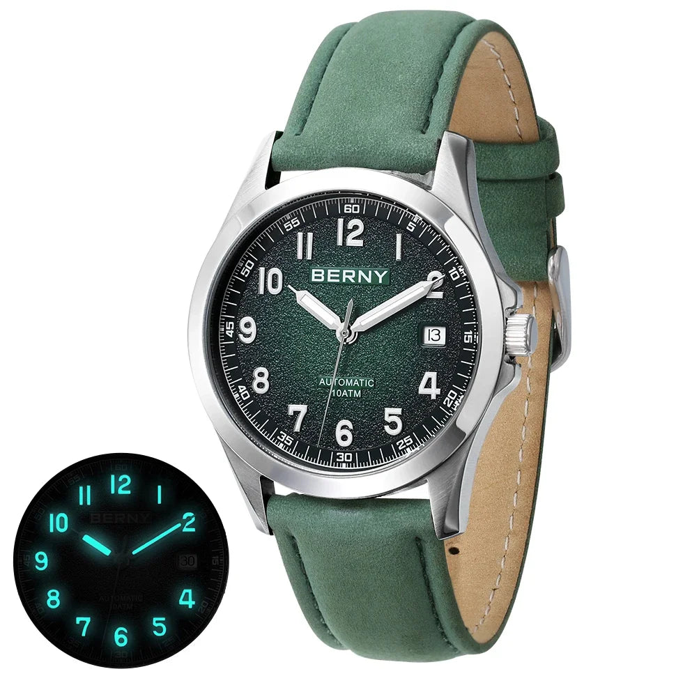 BERNY Men's Automatic Watch – ST2130 Sapphire 10ATM Waterproof Luminous