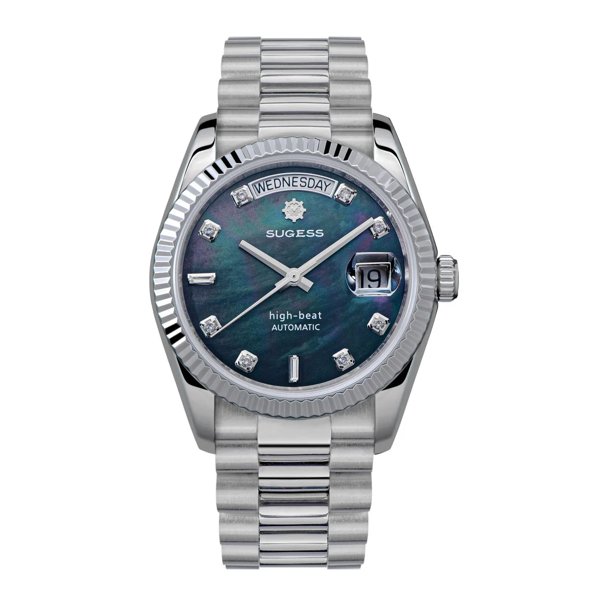Sugess Men’s Automatic Watch 36mm – SL3034 Movement, Rose Gold, Sapphire Crystal, Date Display