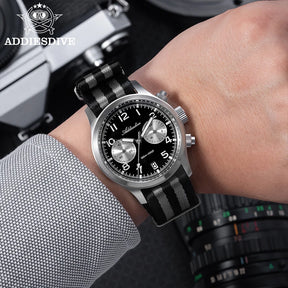 Addiesdive VK64 Chronograph Watch – 39mm, Sapphire, 100M Waterproof