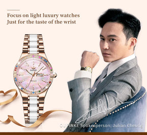 OUPINKE 3283 Women’s Automatic Watch – Luxury Mechanical, Day-Date, 50m Water Resistant
