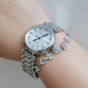 Seagull 417L Women’s Dress Watch – White Dial, Diamond Accent, Elegant Luxury Wristwatch