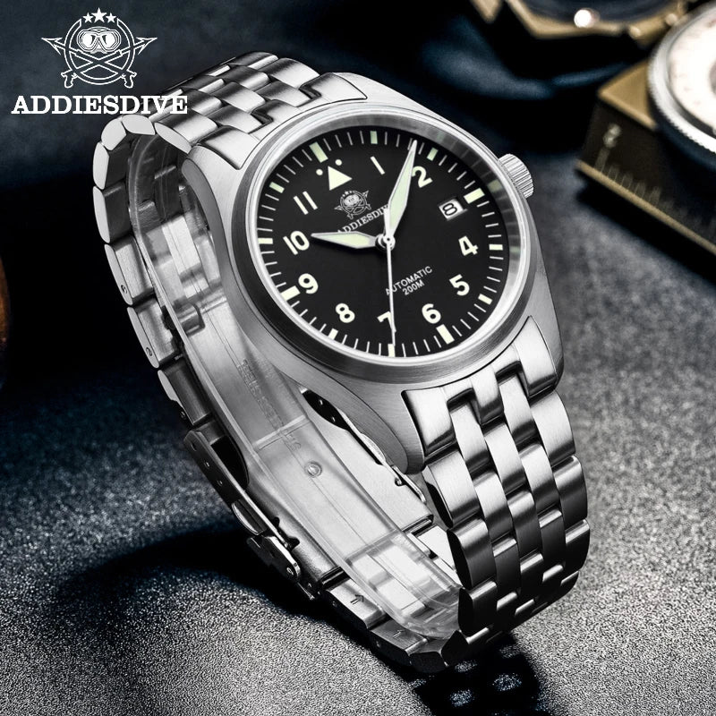 ADDIESDIVE Luxury Men's Business Watch 316L Stainless