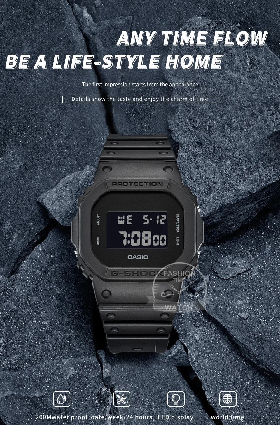 Casio g-shock military style digital watch for men