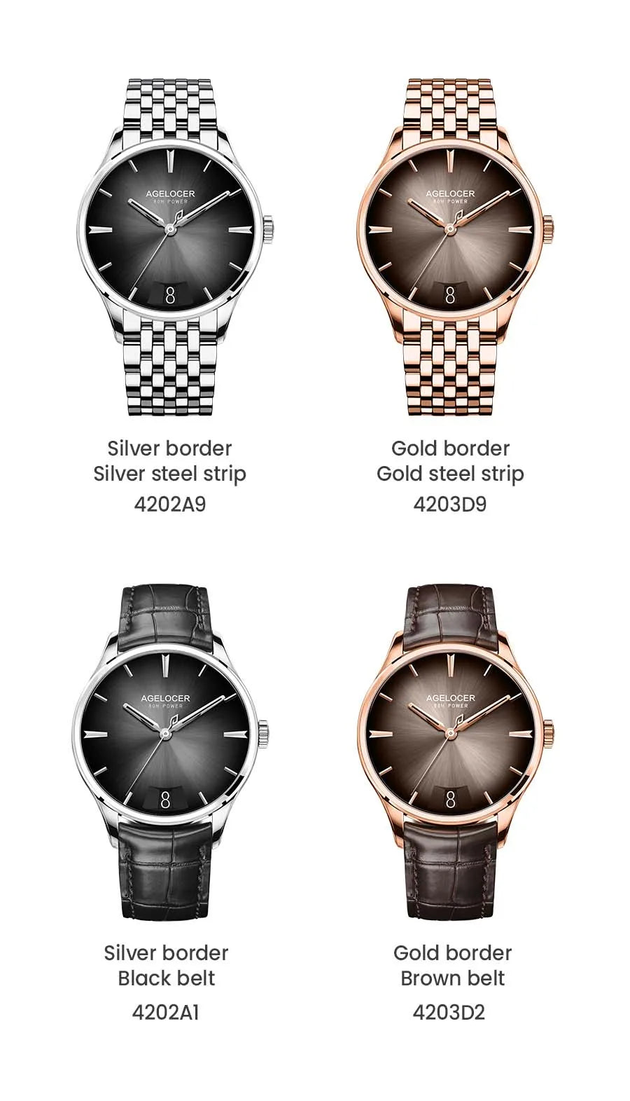 AGELOCER Budapest Men's Automatic Watch – Steel Strap Business Dress with Calendar