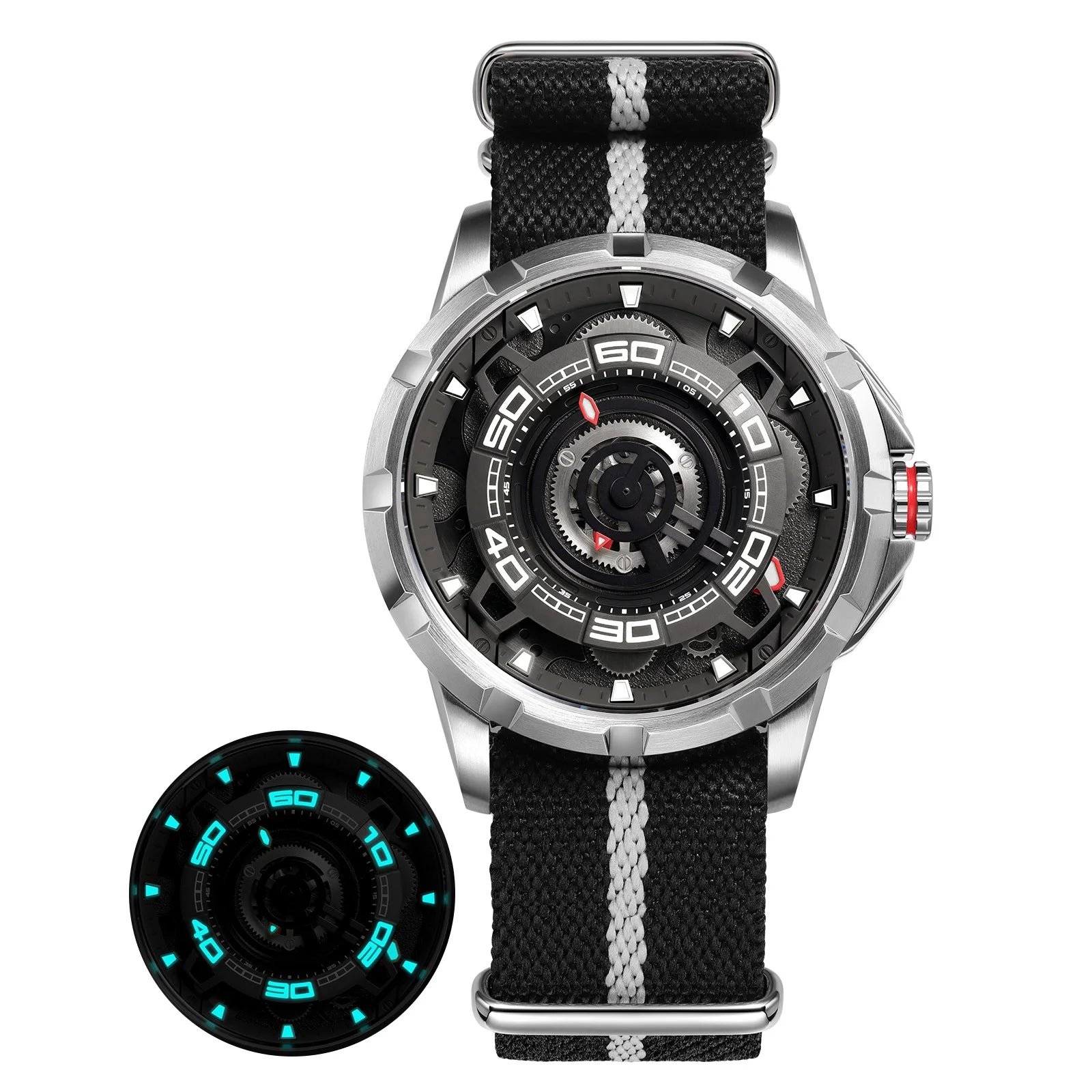BERNY Automatic Skeleton Watch for Men – 3D Dial, Sapphire Crystal, 5ATM