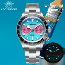 Addiesdive AD2520 Chronograph Watch – VK64 Quartz, 100M Waterproof