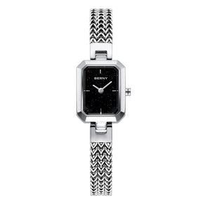 BERNY Women’s Square Watch – Minimalist Quartz, Stainless Steel