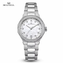 Seagull 1140L Ladies Mechanical Watch: Elegant Stainless Steel Design with Luminous Date