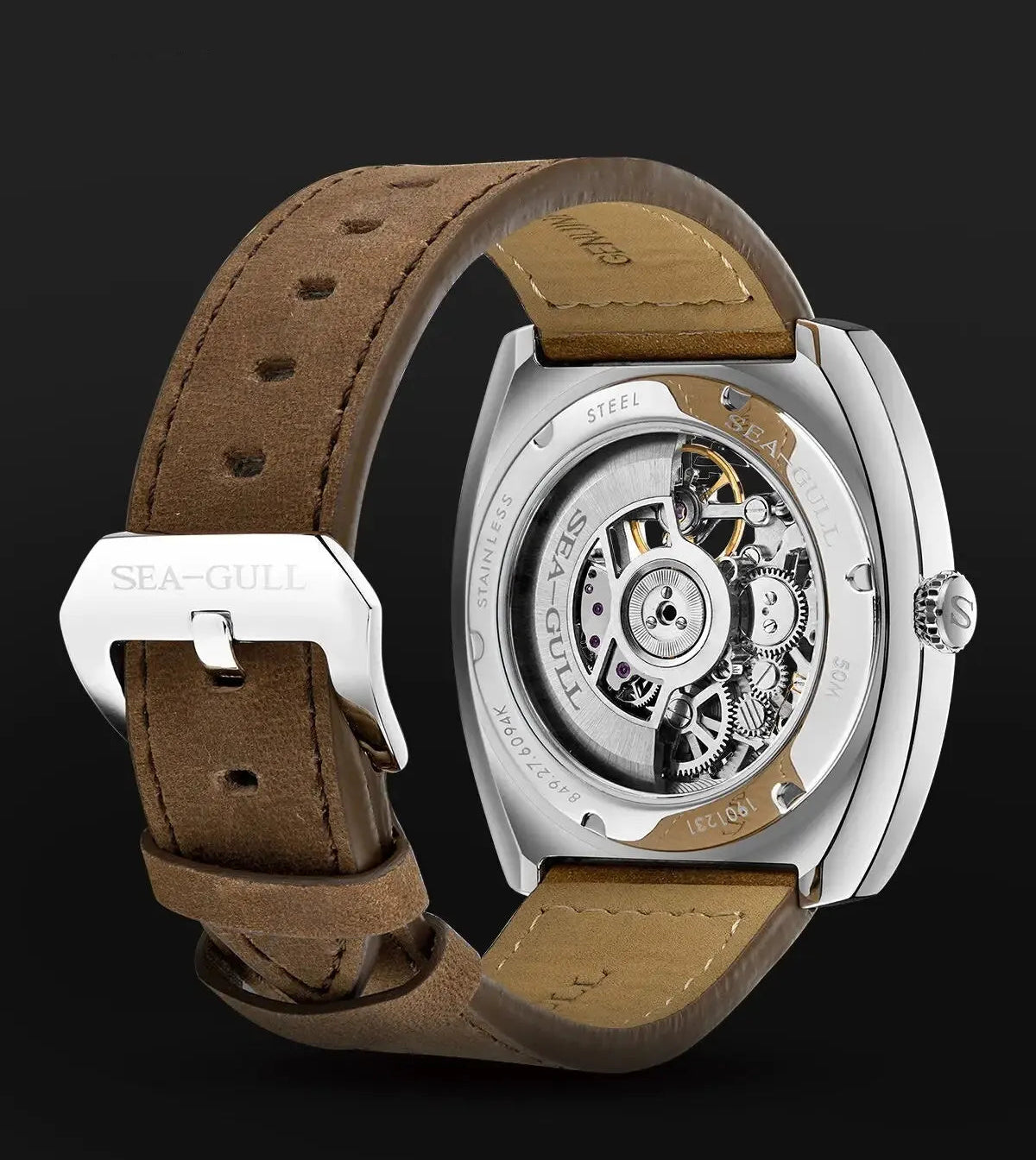Sea-Gull Skeleton Automatic Watch for Men – Sapphire Crystal, 316L Stainless Steel
