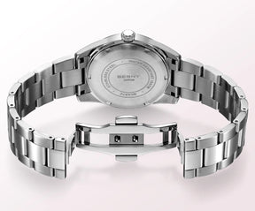 BERNY Women's Quartz Watch 39mm – Sapphire AR Coated 100M Waterproof Stainless Steel