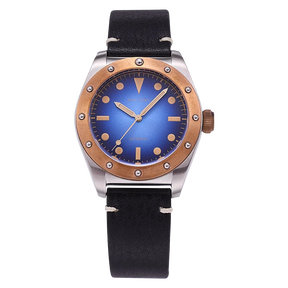Baltany Men’s Bronze Automatic Watch 40mm – Vintage Style, 200m Water Resistant, Luminous, Leather Strap