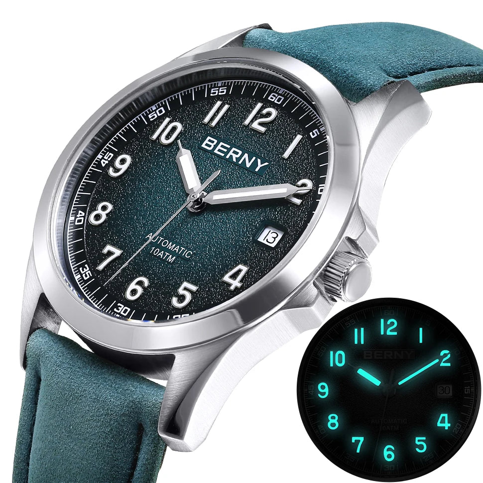 BERNY Men's Automatic Watch – ST2130 Sapphire 10ATM Waterproof Luminous