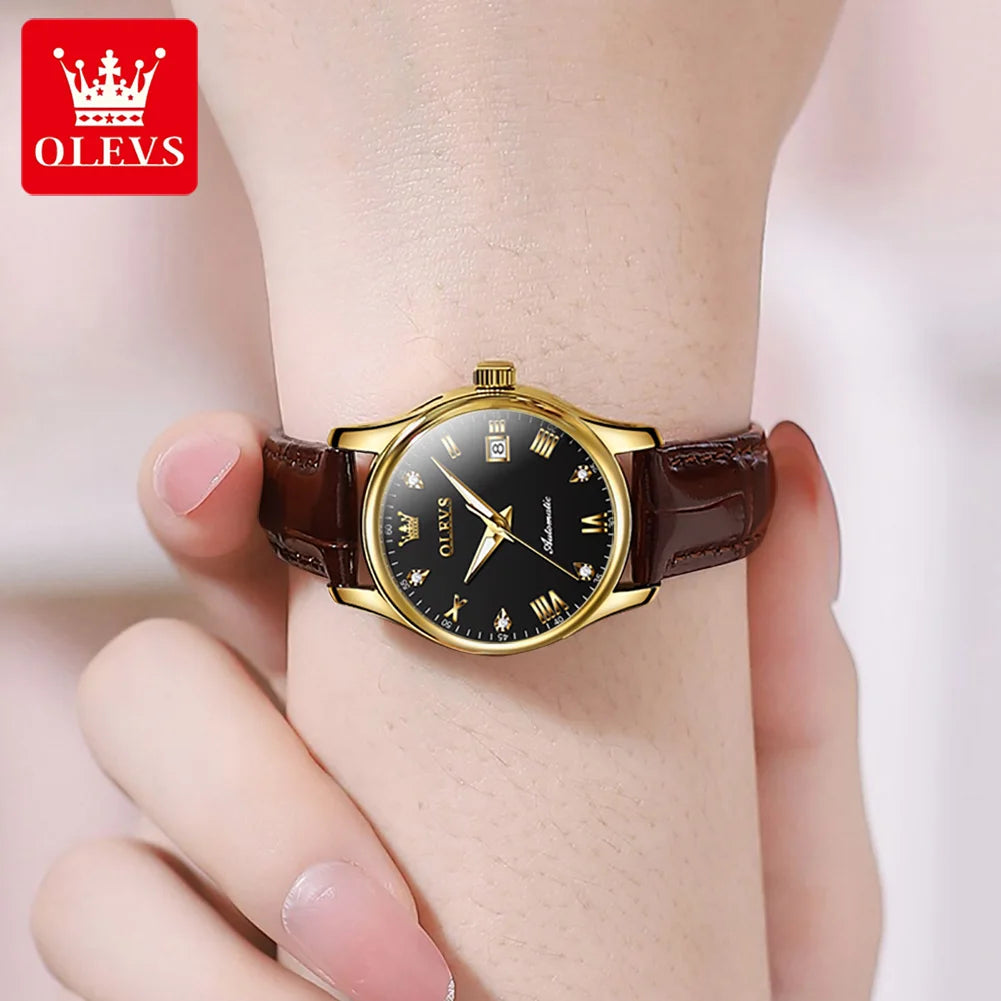 OLEVS Women’s Automatic Watch – Luxury Waterproof Luminous Chronograph Date Wristwatch 9932