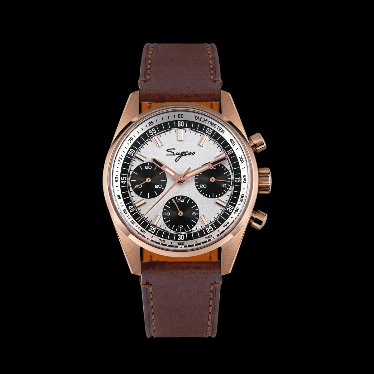 Sugess S465 Men’s Chronograph Watch 38mm – Mechanical, Gooseneck Movement, Sapphire Crystal, Roulette Dial