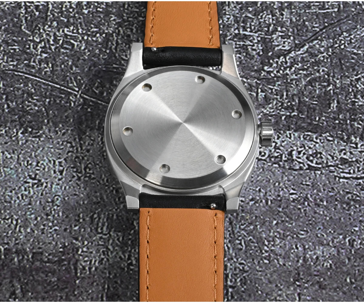 San Martin SN0026 38mm Automatic Men’s Sport Watch – Luxury Mechanical Wristwatch with Grid Texture Dial & 10Bar Water Resistance