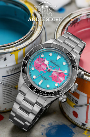 Addiesdive AD2520 Chronograph Watch – VK64 Quartz, 100M Waterproof