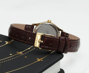 BERNY Women’s Gold Quartz Watch – Luxury Fashion Wristwatch with Elegant Gradient Dial