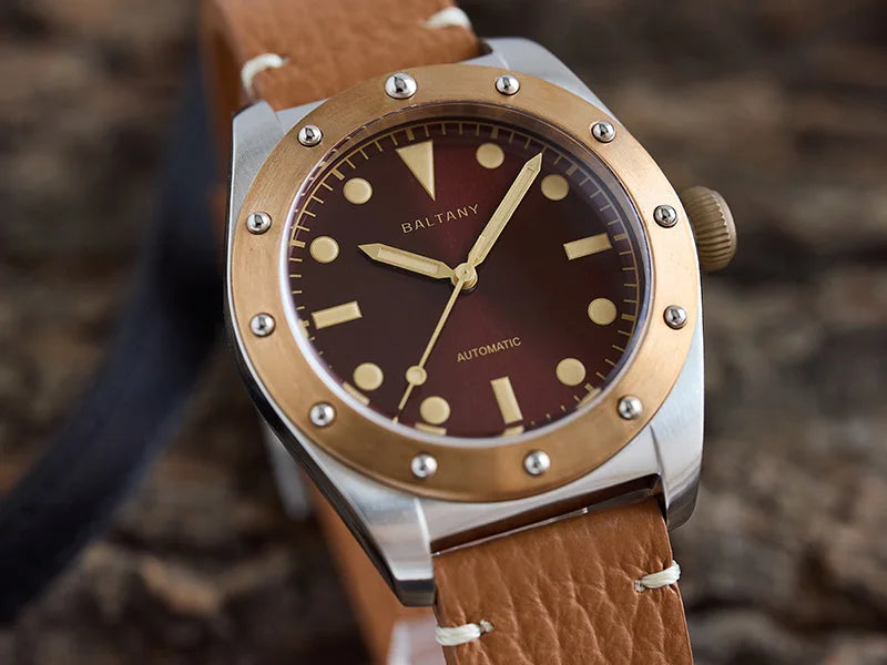Baltany B4030 Bronze Automatic Watch – NH38 Luminous 20ATM Water Resistant