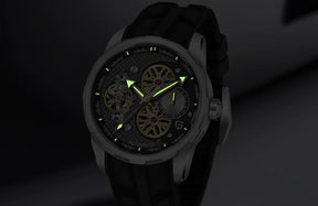PAGANI DESIGN Men’s Automatic Skeleton Watch – Sapphire Crystal, 100m Water Resistant, Tourbillon Style