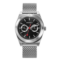 BERNY Men's Track Watch – Stainless Steel Panda Dial Rotating Bezel Casual