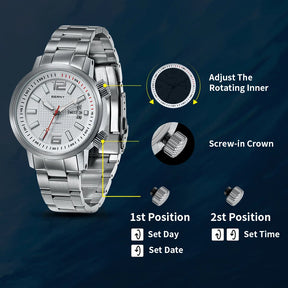 BERNY Men's Automatic Diver Watch – 20ATM Waterproof, Miyota 8205, Sapphire