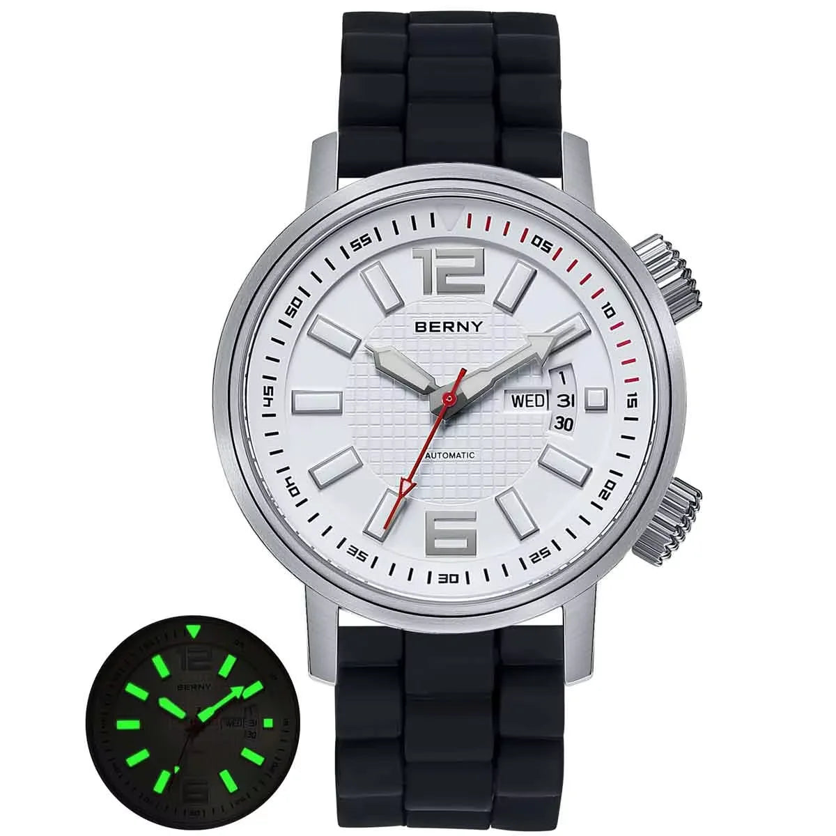 BERNY Men's Automatic Diver Watch – 20ATM Waterproof, Miyota 8205, Sapphire