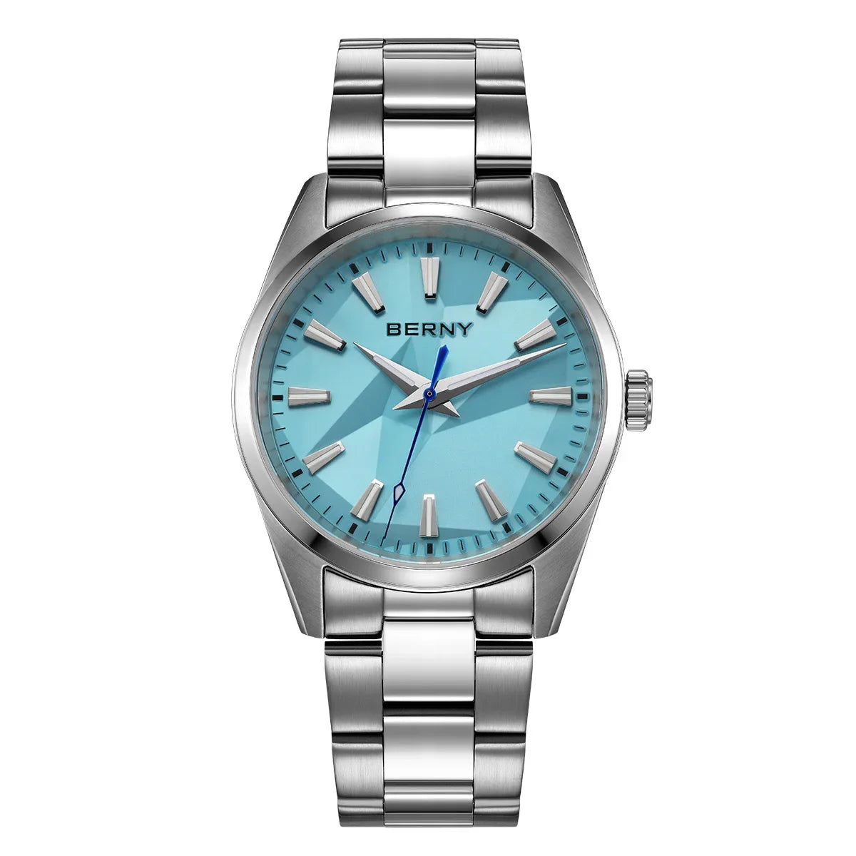 BERNY Women's Quartz Watch 39mm – Sapphire AR Coated 100M Waterproof Stainless Steel