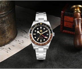 San Martin SN0109 GMT Automatic Watch – 39mm Sapphire Crystal, NH34 GMT Men's Luxury Watch