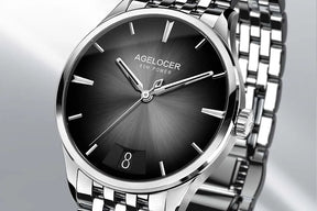 AGELOCER Budapest Men's Automatic Watch – Steel Strap Business Dress with Calendar
