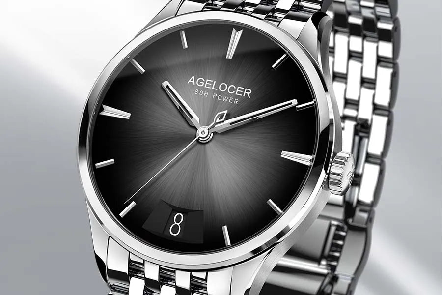 AGELOCER Budapest Men's Automatic Watch – Steel Strap Business Dress with Calendar