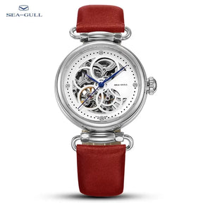 Seagull 6002L Women's Automatic Skeleton Watch – Leather Strap Waterproof