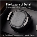 Ebony Wood Watch Winder Box – 3/6 Slot Automatic Watch Rotator with LED Light & Silent 5 Modes Storage Case