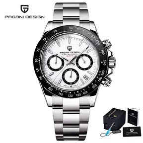 Pagani Design Men's Chronograph Watch – Quartz Sapphire Stainless Steel Waterproof 2026e