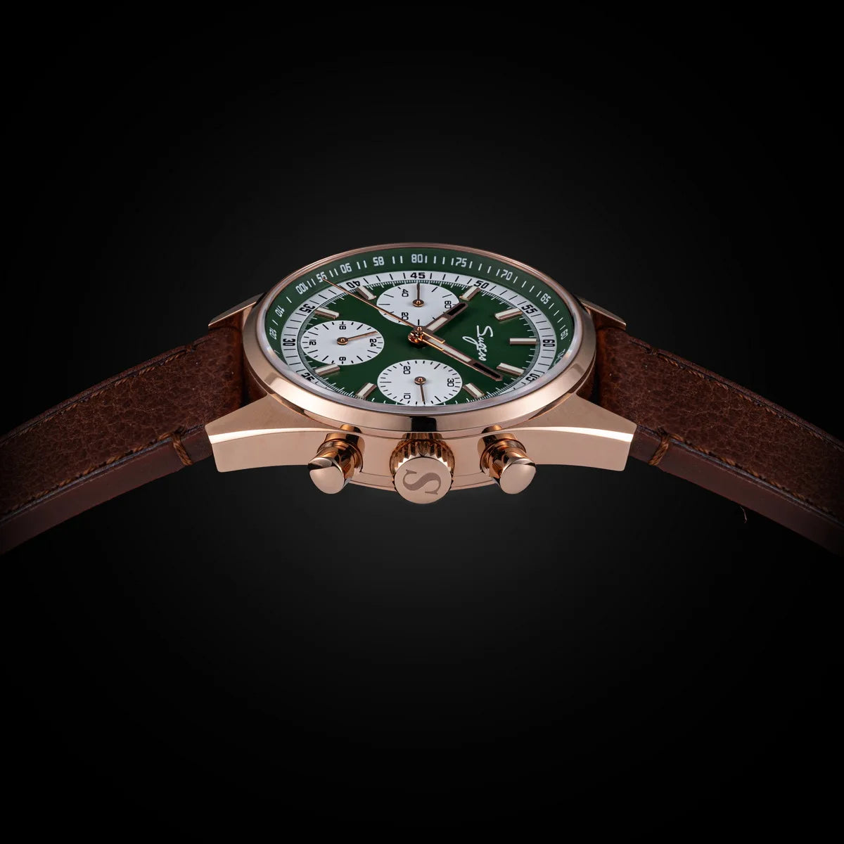 Sugess S465 Men’s Chronograph Watch 38mm – Mechanical, Gooseneck Movement, Sapphire Crystal, Roulette Dial