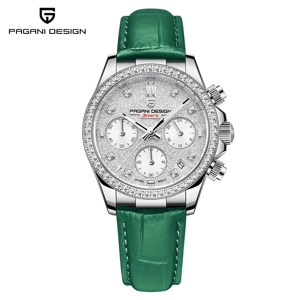 PAGANI DESIGN Women’s Multifunction Quartz Watch – Luxury Sapphire Glass Wristwatch with Japan TMI VD55 Movement