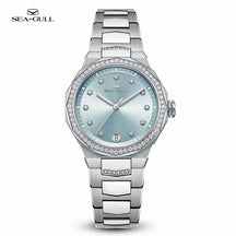Seagull 1140L Ladies Mechanical Watch: Elegant Stainless Steel Design with Luminous Date