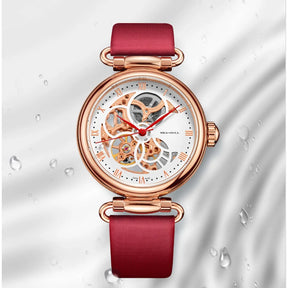 Seagull 6002L Women's Automatic Skeleton Watch – Leather Strap Waterproof