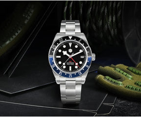 San Martin SN0109 GMT Automatic Watch – 39mm Sapphire Crystal, NH34 GMT Men's Luxury Watch