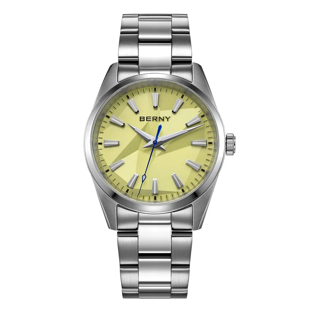 BERNY Women's Quartz Watch 39mm – Sapphire AR Coated 100M Waterproof Stainless Steel