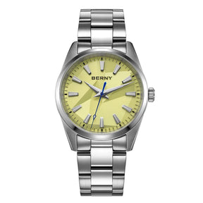 BERNY Women's Quartz Watch 39mm – Sapphire AR Coated 100M Waterproof Stainless Steel