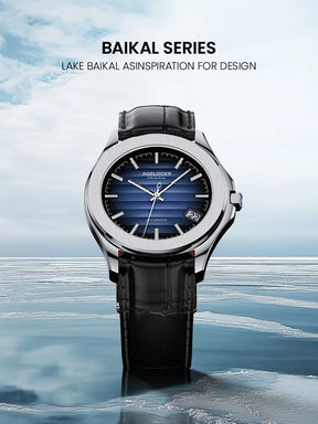 Agelocer Baikal Men’s Luxury Automatic Watch - Gold Business Edition with Big Calendar