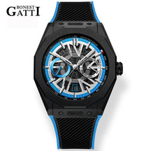 BONEST GATTI Men’s Automatic Mechanical Watch – Stainless Steel Case, Rubber Strap