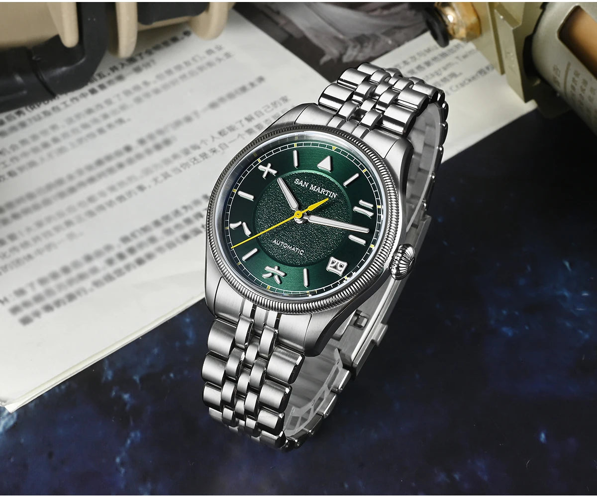 San Martin SN0033 Men's Automatic Pilot Watch 39.5mm – YN55 Sapphire 10Bar Vintage Style