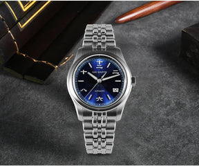 San Martin SN0144 Men’s Automatic Dress Watch 39mm – Miyota 90S5, Sunburst Dial