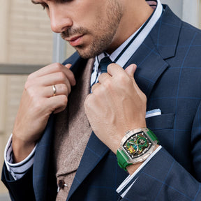 BONEST GATTI Men’s Automatic Skeleton Watch – Dragon Pattern, Crystal Case, Luxury Mechanical