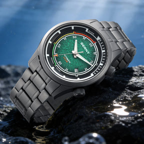 BERNY Men's Automatic Titanium Diver Watch – 20ATM Waterproof Sapphire Luminous