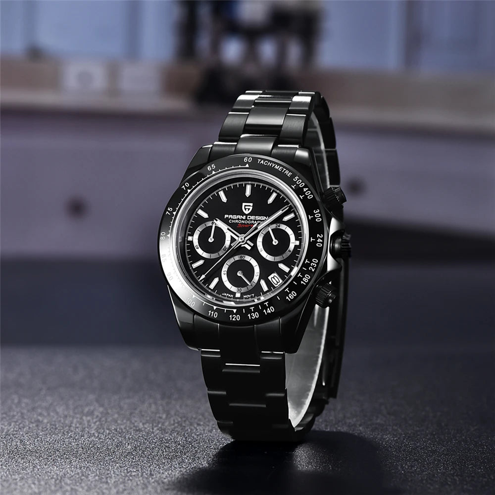 PAGANI DESIGN Men's Chronograph Quartz Watch – Sapphire, Stainless Steel, VK63