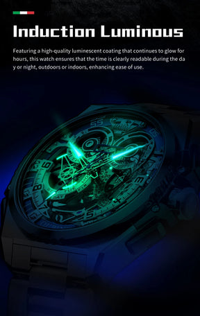 OUPINKE 3266 Men’s Automatic Skeleton Watch – Luxury Mechanical