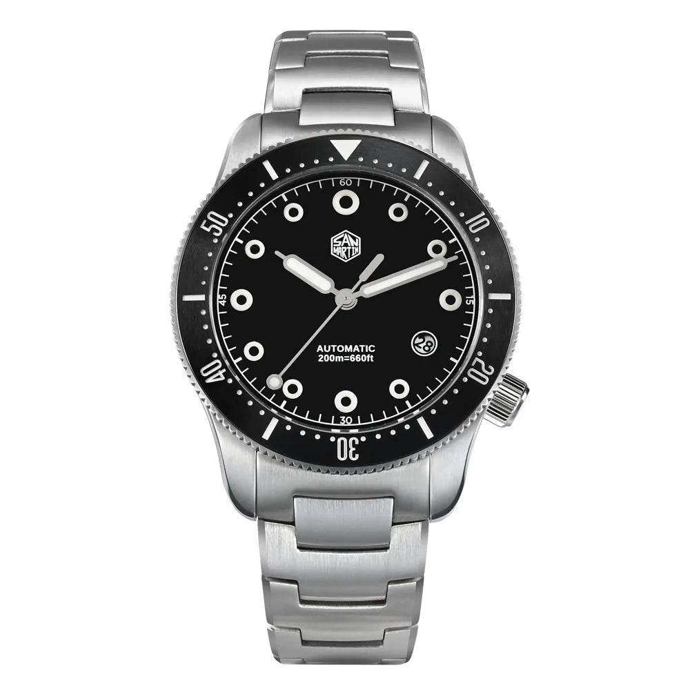 San Martin SN0142 Automatic Dive Watch – 39.5mm Sapphire Crystal 200M Waterproof Men's Mechanical Watch